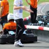 René-Charles Angélil, le fils de Céline Dion, passe l'après-midi à faire des courses de kart à Boissy-l'Aillerie près de Cergy Pontoise le 22 juin 2016.