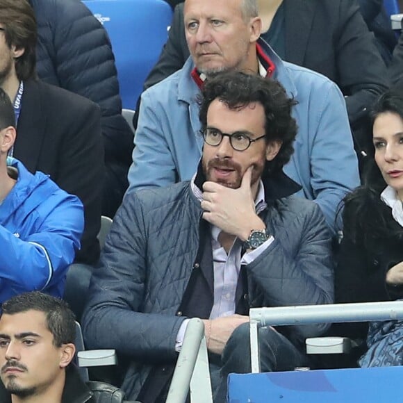 Marie Drucker et son compagnon Mathias Vicherat lors du match du quart de finale de l'UEFA Euro 2016 France-Islande au Stade de France à Saint-Denis, France le 3 juillet 2016. © Cyril Moreau/Bestimage