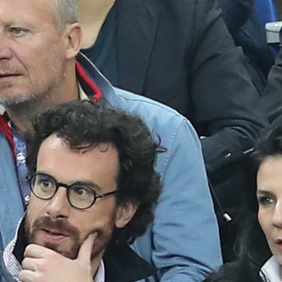 Marie Drucker et son compagnon Mathias Vicherat lors du match du quart de finale de l'UEFA Euro 2016 France-Islande au Stade de France à Saint-Denis, France le 3 juillet 2016. © Cyril Moreau/Bestimage