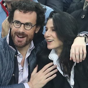 Marie Drucker et son compagnon Mathias Vicherat lors du match du quart de finale de l'UEFA Euro 2016 France-Islande au Stade de France à Saint-Denis, France le 3 juillet 2016. © Cyril Moreau/Bestimage