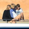 Exclusif - Rafael Nadal et sa compagne Xisca Perello se détendent en famille sur un yacht à Ibiza le 23 juin 2016.