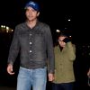 Ashton Kutcher et sa femme Mila Kunis arrivent au concert de Beyonce à Los Angeles, le 14 mai 2016