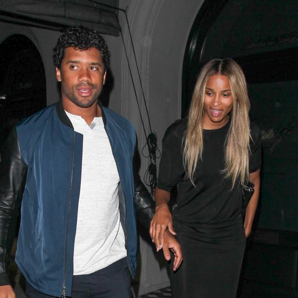 La chanteuse Ciara et son fiancé Russell Wilson sont allés dîner au Craig's restaurant à Los Angeles, le 23 juin 2016.