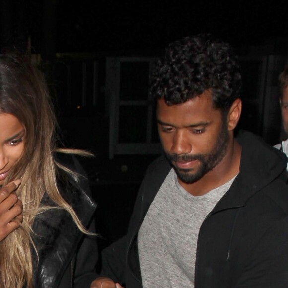 Ciara et son fiancé Russell Wilson au club Nice Guy à West Hollywood le 14 avril 2016.