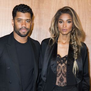 Russell Wilson et sa compagne Ciara - People au photocall du défilé de mode prêt-à-porter Automne-Hiver 2016/2017 "Givenchy" à Paris le 6 mars 2016.
