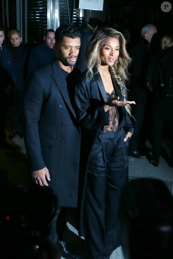 Ciara et son compagnon Russell Wilson - Arrivée des people au défilé de mode Givenchy collection prêt-à-porter Automne Hiver 2016/2017 lors de la fashion week à Paris, le 6 mars 2016.