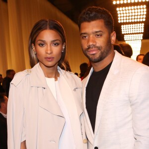 Ciara et son compagnon Russell Wilson - People au défilé de mode prêt-à-porter "Lanvin", collection automne-hiver 2016/2017, à Paris. Le 3 mars 2016