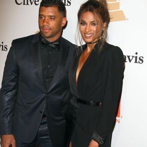 Ciara et son compagnon Russell Wilson - Soirée de Gala Clive Davis Pre-Grammy à l'hôtel Hilton de Beverly Hills le 14 février 2016.