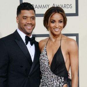 Ciara et son compagnon Russell Wilson - La 58ème soirée annuelle des Grammy Awards au Staples Center à Los Angeles, le 15 février 2016.