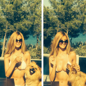 Zahia Dehar pose en maillot de bain, photo publiée sur sa page Instagram au début du mois de juillet 2016