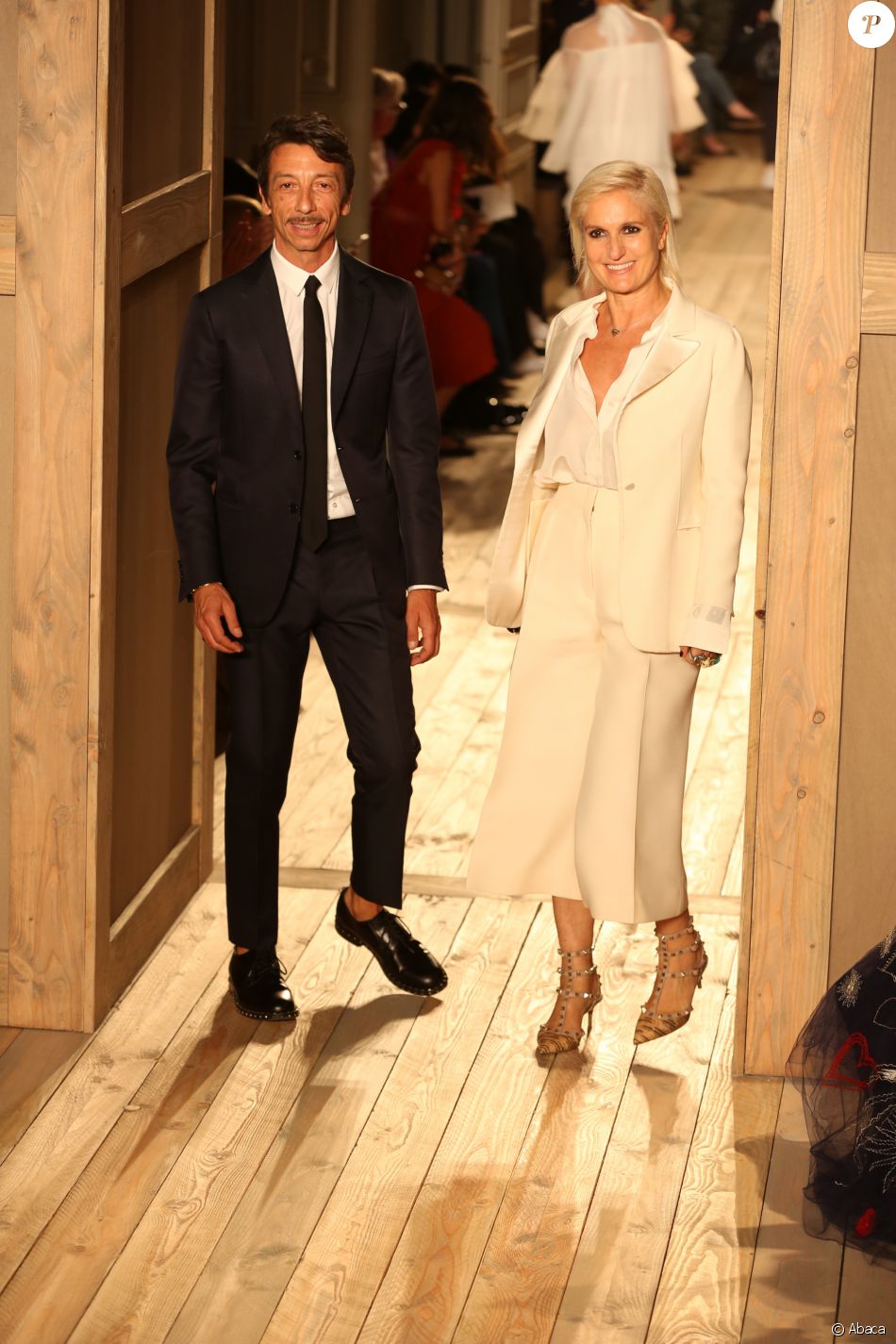 Maria Grazia Chiuri and Pier Paolo Piccioli walks the runway during the Valentino Haute-Couture Fall/Winter 2016/2017 show as part of Fashion Week on July 6, 2016 in Paris, France. Photo by Jerome Domine/ABACAPRESS.COM06/07/2016 - 