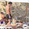 Exclusif - Luis Figo, sa femme Helen Svedin et leurs filles Daniela, Martina et Stella en vacances en famille à Ibiza, le 30 juin 2016.