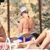 Exclusif - Luis Figo, sa femme Helen Svedin et leurs filles Daniela, Martina et Stella en vacances en famille à Ibiza, le 30 juin 2016.