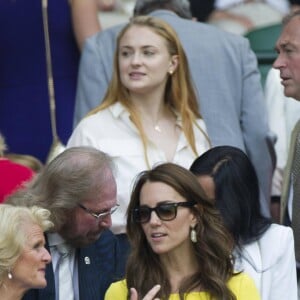 Kate Middleton, duchesse de Cambridge, dans les tribunes du tournoi de Wimbledon à Londres, le 7 juillet 2016.