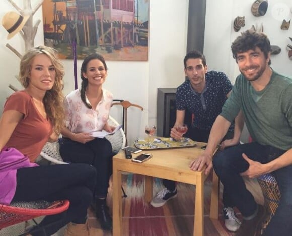 Elodie Fontan, Lucie Lucas, Kevin Elarbi et Augustin Galiana sur le tournage de la saison 7 de "Clem"
