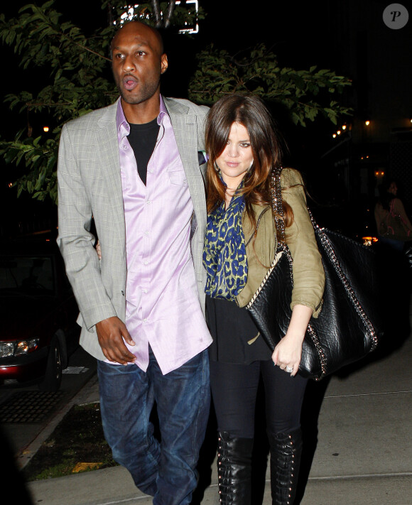 Lamar Odom et Khloé Kardashian à New York le 4 octobre 2011