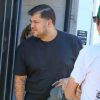 Exclusif - Blac Chyna enceinte et son fiancé Rob Kardashian à la sortie d'un studio d’enregistrement à Los Angeles, le 7 juillet 2016 For germany call for price Exclusive - Pregnant model Blac Chyna and her fiance Rob Kardashian spotted heading to a studio while they film 'Keeping Up With The Kardashians' in Los Angeles, California on July 7, 2016.07/07/2016 - Los Angeles
