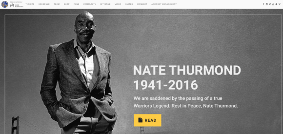 Nate Thurmond, légende des Golden State Warriors et de la NBA, est mort le 16 juillet 2016 à l'âge de 74 ans, des suites d'une leucémie.