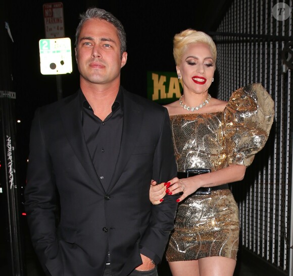 Lady Gaga et son ex-fiancé Taylor Kinney au No Name Club à Los Angeles, le 26 mars 2016.