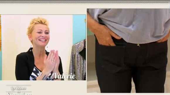 Une candidate met son pantalon à l'envers dans l'émission "Les Reines du shopping" du 21 juillet 2016, sur M6