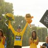 Christopher Froome fête sa victoire dans le Tour de France 2016 sur les Champs-Élysées à Paris le 24 juillet 2016 à l'issue de la dernière étape, remportée par Andre Greipel. © Coadic Guirec / Bestimage