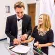 Kristen Bell dévoile trois photos de son mariage low-cost avec Dax Sheppard lors d'une émission qui lui est consacrée, diffusée sur la chaîne américaine CBS. Image extraite d'une vidéo Youtube, le 24 juillet 2016