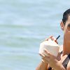 Ludivine Sagna profite d'une nouvelle journée ensoleillée sur la plage de Miami. Le 23 juillet 2016.
