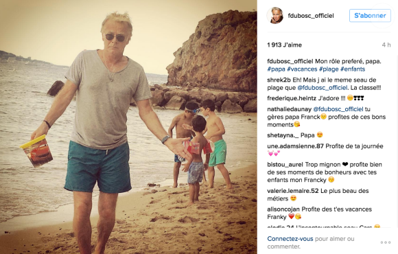 Franck Dubosc en vacances avec ses fils. Photo postée sur Instagram, le 27 juillet 2016.