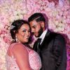 Exclusif - Fiançailles de Sarah Fraisou (Les Anges 8) avec Malik, la cérémonie s'est déroulée dans une salle des fêtes de la région parisienne en présence de leurs familles le 8 juillet 2016.