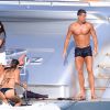 Cristiano Ronaldo s'amuse sur un yacht avec des amis lors de ses vacances à Ibiza, le 19 juillet 2016. Soccer player Cristiano Ronaldo on a yacht during a holidays in Ibiza on Tuesday 19, July 201619/07/2016 - Ibiza