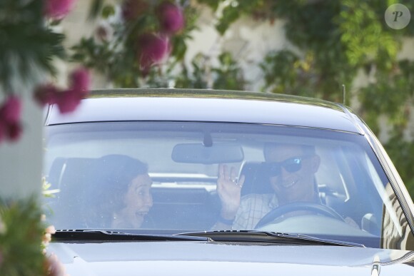 Le roi Felipe VI d'Espagne et la reine Sofia d'Espagne. La famille royale espagnole célébrait le 30 juillet 2016 le 80e anniversaire de l'infante Pilar de Bourbon dans sa résidence à Calvia, près de Palma de Majorque. © Jack Abuin/ZUMA Wire/Bestimage