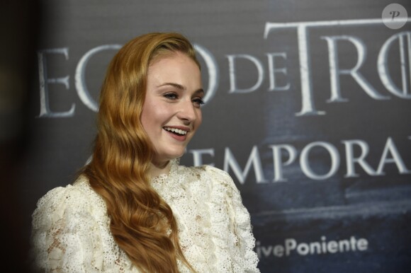 Sophie Turner lors d'un évènement "Game of Thrones" et présentation de la dernière saison de la série au cinéma Palafox à Madrid, le 28 juin 2016.