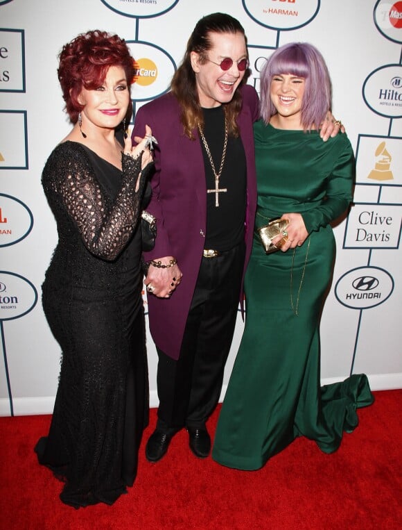 Ozzy Osbourne, Sharon Osbourne, Kelly Osbourne - 56 eme Soiree pre-Grammy au Beverly Hilton Hotel à Beverly Hills, le 25 janvier 2014