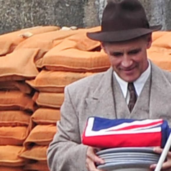 Mark Rylance sur le tournage de Dunkirk à Weymouth Harbour le 27 juillet 2016.
