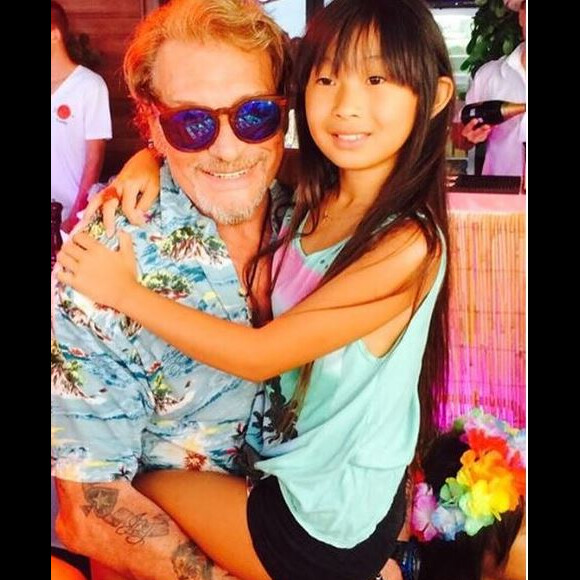 Johnny Hallyday et sa fille Jade sur Instagram. Août 2016