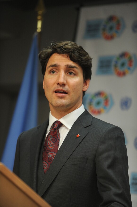 Justin Trudeau, premier ministre Canadien - Conférence sur le climat à l'ONU à New York le 22 Avril 2016.  Celebrities during the Paris Agreement For Climate Change Signing at United Nations in New York City, New York on April 22, 2016.22/04/2016 - New York