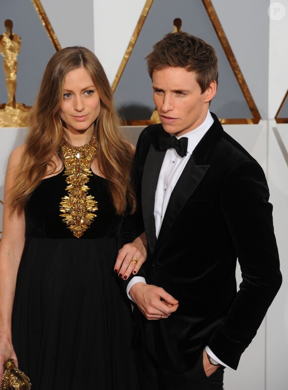 Hannah Bagshawe, Eddie Redmayne - Arrivées à la 88ème cérémonie des Oscars à Los Angeles le 28 février 2016.