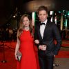 Eddie Redmayne et sa femme Hannah Bagshawe enceinte - La 69ème cérémonie des British Academy Film Awards (BAFTA) à Londres, le 14 février 2016.