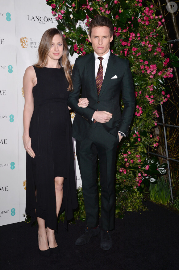Eddie Redmayne et sa femme Hannah Bagshawe - Célébrités lors de la soirée pour les nominés au Bafta à Londres le 13 février 2016.