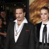 Johnny Depp et sa femme Amber Heard à la Première de "The Danish Girl" au théatre Westwood village à Westwood le 21 novembre 2015