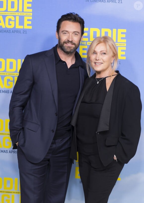 Hugh Jackman et sa femme Deborra-Lee Furness à la première de "Eddie the Eagle" à Melbourne le 30 mars 2016.