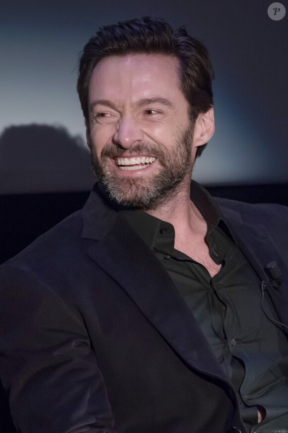 Exclusif - Hugh Jackman - Les acteurs du film "Eddie The Eagle" en conférence de presse au Royal Monceau à Paris. Le 21 mars 2016