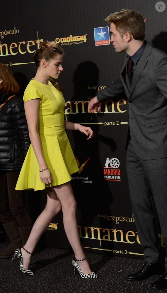 Kristen Stewart et Robert Pattinson - Avant-Première du film Twilight "Breaking Dawn 2" à Madrid, le 15 novembre 2012.