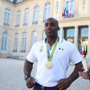 Teddy Riner - Les membres de la délégation olympique arrivent au palais de l'Elysée pour être reçu par le président de la République François Hollande pour une réception à Paris le 23 août 2016. La délégation vient de rentrer des Jeux Olympiques de Rio de Janeiro. © Denis Guignebourg/Bestimage