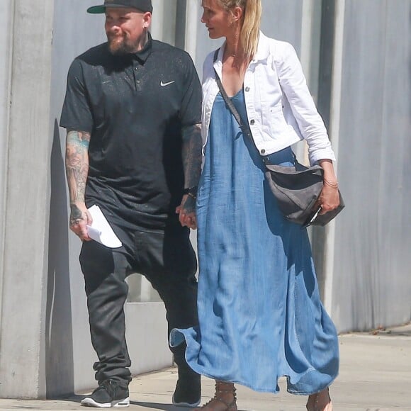 Cameron Diaz et son mari Benji Madden vont faire du shopping à Hollywood le 13 aout 2016.