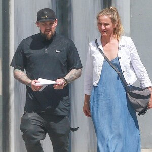 Cameron Diaz et son mari Benji Madden vont faire du shopping à Hollywood le 13 aout 2016.