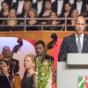 Le prince William, duc de Cambridge, prononce un discours lors du gala du 70e anniversaire de la création de l'état fédéré de Rhénanie-du-Nord-Westphalie à Düsseldorf le 23 août 2016.