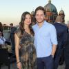 Daniel Brühl et sa compagne Felicitas Rombold (enceinte) à la projection du film "La Chatte des montagnes" lors du "UFA Filmnächte" à Berlin. Le 24 août 2016