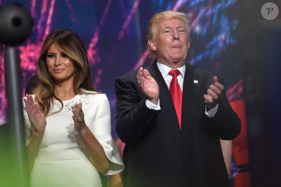 Melania Trump - Donald Trump lors du dernier jour de la Convention des Républicains à Cleveland. Le 21 juillet 2016