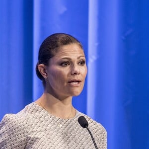 La princesse Victoria de Suède intervenait lors de la conférence Building a Resilient Future Through Water dans le cadre de la World Water Week à Stockholm, le 1er septembre 2016.